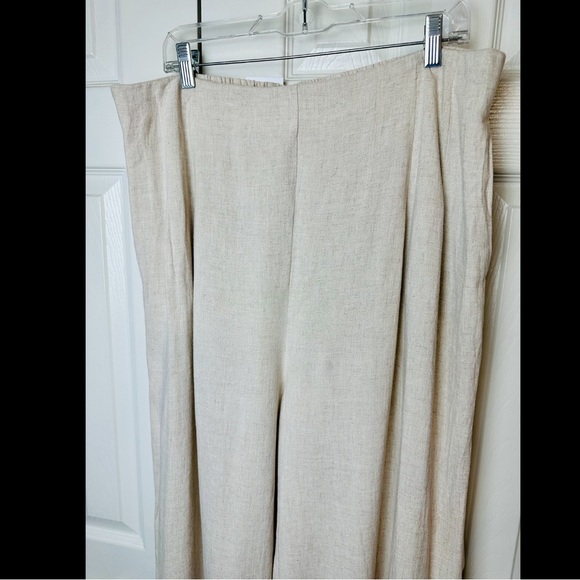 New LONG TALL SALLY Linen Blends Wide Leg Pants Natural Tan Beige High Rise NWT - Picture 2 of 11